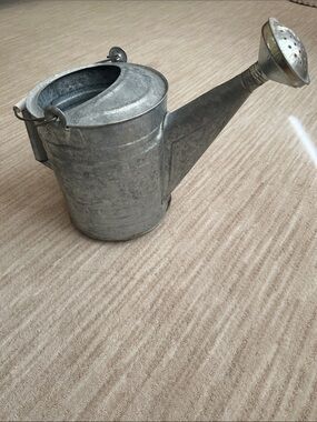 Vintage Galvanized Zinc Watering Can - Rustic Garden Decor Farmhouse